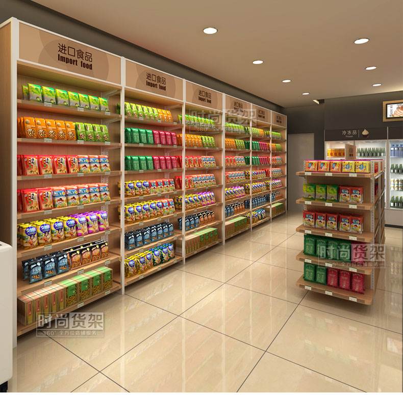 点亮超市美味 木背板带灯箱食品货架，供应商如何助力超市升级？